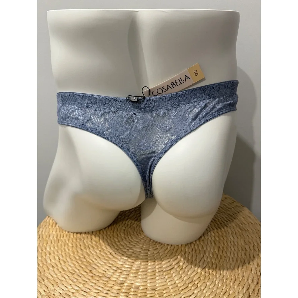 Cosabella Never Say Never Classic G-String Blue Diamond Men's Lace Underwear XL